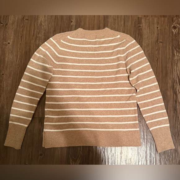 J Crew Striped Beige and White Sweater - Picture 2 of 2